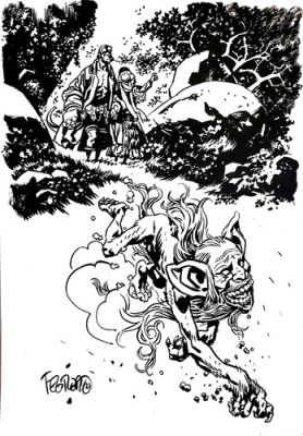 Duncan Fegredo Original Comic Book Art Sketch Hellboy & Signed | eBay US