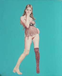 Cuvelier | Huile sur toile représentant une jeune fille dén… | Banque Dessinée