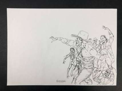 Tex - B. Brindisi - Bozzetto preparatorio - firmato - Page volante | Catawiki