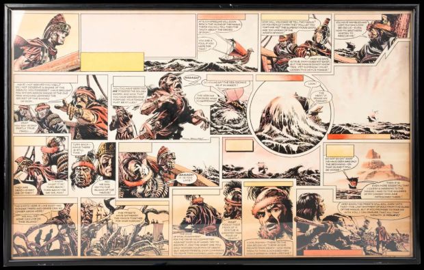 Lot 347 - Frank Bellamy Eagle Magazine Vol 14 #8 "Heros The Spartan: Episode 18" Two Page Original Art (Longac | Stanley Gibbons Baldwin’s