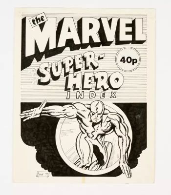 Lot 125 - Silver Surfer original fanzine cover artwork drawn and signed by ’Bonk’ Alecks Waszynko for The | Comic Book Auctions ltd