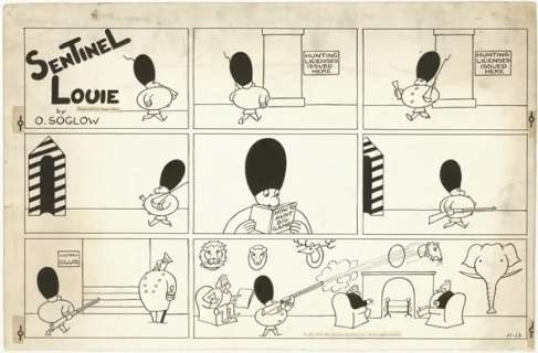 129: Soglow Sentnl Louie/Little King original comic art
