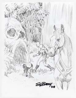 THE PHANTOM ORIGINAL ART PENCIL DRAWING BY SY BARRY. | Hake’s