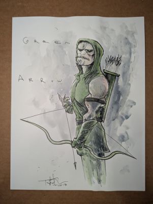 Ben Templesmith original art commision of Green Arrow 2013 8.5 x 11 watercolors | eBay US (Buy It Now)