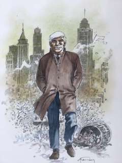 Hermann - Illustration Couleurs Directes Qualité Â«Â Couverture d’AlbumÂ Â» - Composition Graphique Pleine Page Â«Â Aventures Ã  New-YorkÂ Â» | Catawiki