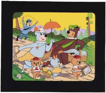 "YOGI BEAR AND FRIENDS" LUNCHBOX BACK PANEL ORIGINAL ART BY ELMER LEHNHARDT. | Hake’s