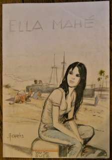 Ella Mahé T2 - Crayonné original rehaussé d’aquarelle - Etude couverture du tirage de tête | Catawiki