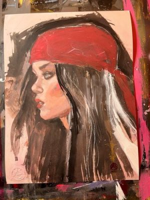 Elektra Deadly Beauty Headshot Portrait Comic Art MARK BEACHUM Marvel Daredevil