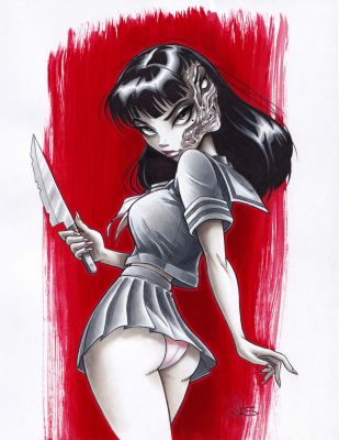 Jack Gray - Original Junji Ito‘s Tomie inspired Commission drawn by Jack Gray 8.5x11