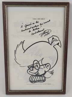 Jacques Devos (1924-1992), Génial Olivier, Dessin Au Feutre Et Stylo Sur Papier, Dédicacé Et Signature En Haut, Daté 1980, Dim. 26,5 X 19 Cm. |  | misc / divers