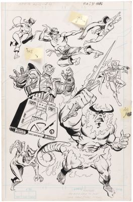 OFFICIAL HANDBOOK OF THE MARVEL UNIVERSE BULLPEN ARCHIVES ORIGINAL ART. | Hake’s