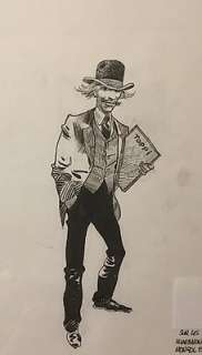  - Cuvillier, Damien - Dessin original dédicacé - Hommage Ã  Sergio Toppi (2018) 