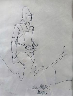 Moebius - Dédicace... | Moebius - Dédicace : Superbe dessin sur feuille libre... | Tessier Sarrou