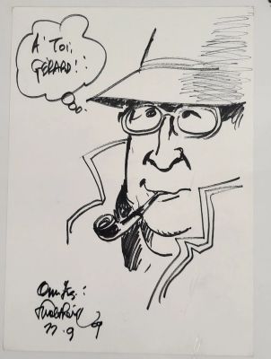 Walthery - Dessin Pour Gérard. 2009, Dessin Au Feutre Noir. 320/240 Mm. | Lot 340 : | misc / divers