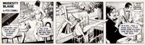 Enrique Badia Romero - Modesty Blaise #2290 Daily Comic Strip Original Art (London Times Mirror, 1970).