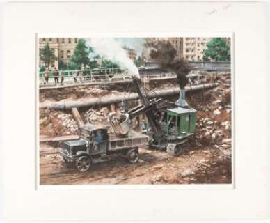 John Conrad Berkey | Bucyrus Erie 1968 Calendar "March/April" Painting Original Art (Bucyrus Erie, 1967).... | Heritage