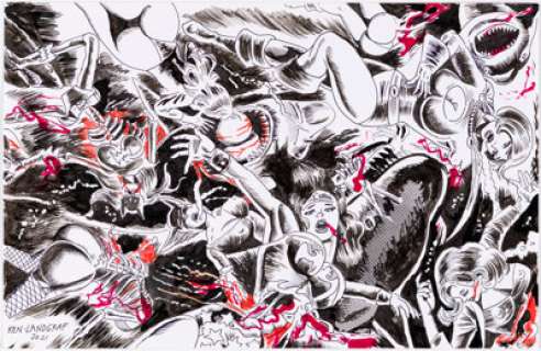 Landgraf, Ken - Ken Landgraf Horrors of the Great White Specialty Illustration Original Art (2021)....