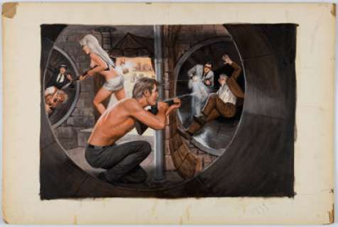 Pollen, Samson | Samson Pollen Stag Magazine October-1972 Double Page Painting Original Art (Magazine Management, 1972).... | Heritage