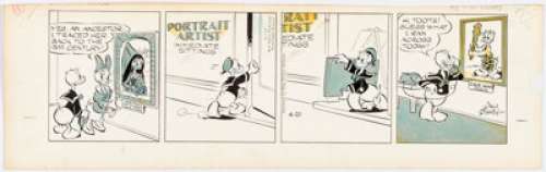 Taliaferro, Al | Al Taliaferro (as Walt Disney) Donald Duck Daily Comic Strip Original Art 4-21-1958 (King Features Syndicate, 1958... | Heritage