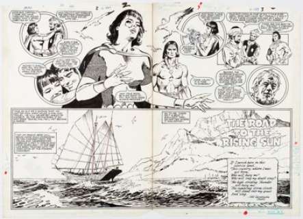 DeZuÃ±iga, Tony - Tony DeZuÃ±iga Arak / Son of Thunder #50 Double Page Spread 2-3 Original Art (DC, 1985).... (Total: 2 Original Art)