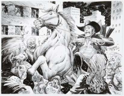 Moore, Tony - Tony Moore The Walking Dead Specialty Illustration Reinterpreted Scene from Issue #2 Inscribed Original Art (2012)...