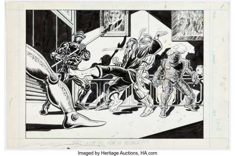 Starlin, Jim - Jim Starlin and Al Milgrom - Shang-Chi Double Splash Page 10-11 Original Art (Marvel, c. 1974)....