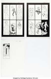 Brooks, Mark - Mark Brooks, Jaime Mendoza, and Victor Olazaba Amazing Fantasy #6 Story Page 6-7 Original Art (Marvel, 2005).... (Total: 3 Original Art)