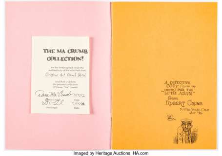 Crumb, Robert | Robert Crumb There’s No Business With Remarqued Sketch Original Art (Black Sparrow Press, 1984/1996).... | Heritage