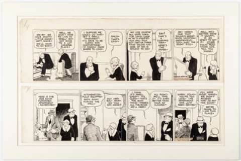 Gray, Harold - Harold Gray Little Orphan Annie Daily Comic Strips Original Art 2 Consecutive (Chicago Tribune, 1934)....
