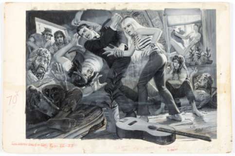 Pollen, Samson | Samson Pollen For Men Only Magazine February-1971 Double Page 32-33 Painting Original Art (Magazine Management, 19... | Heritage