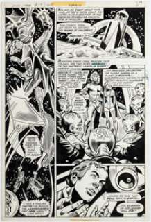 Dillin, Dick | Dick Dillin and Frank McLaughlin Justice League of America #147 Story Page 21 JLA/JSA/LSH Crossover Original Art (... | Heritage