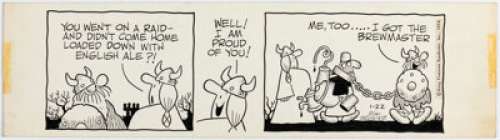 Browne, Dik | Dik Browne Hagar the Horrible Daily Comic Strip Original Art, dated 1-22-74 (King Features Syndicate, 1974). ... | Heritage