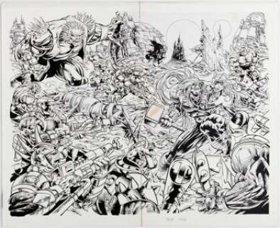 Deodato Jr., Mike - Mike Deodato Jr. Thor #500 Wraparound Cover Original Art (Marvel, 1996)....