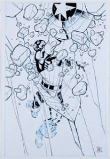 Marvel Artist - Rafael Fonteriz [Carlos Pacheco printed blue lines] Avengers #45 Variant Cover Original Art (Marvel, 2021)....