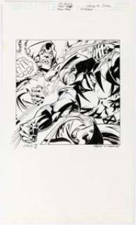 Haley, Matt - Matt Haley and David Hahn Wizard: The Comics Magazine "Last Man Standing" Wolverine vs. Dr. Doom Illustration Orig...