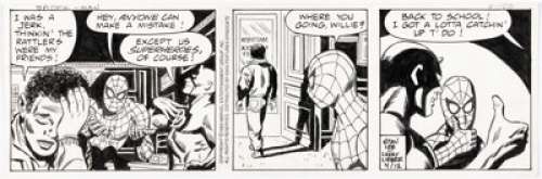 Lieber, Larry | Larry Lieber and Stan Lee Amazing Spider-Man Daily Comic Strip Original Art dated 4-12-93 (Marvel/King Features Sy... | Heritage