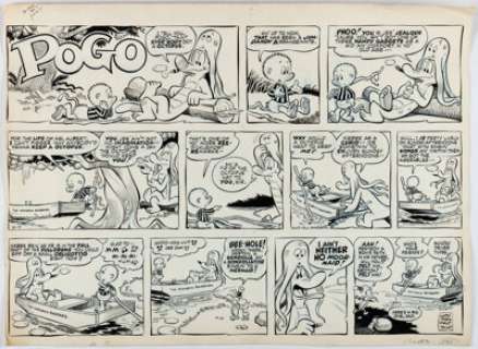 Kelly, Walt | Walt Kelly Pogo Sunday Comic Strip Original Art dated 11-7-54 (Post Hall Syndicate, 1954). ... | Heritage