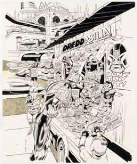 Larson, Rich | Rich Larson and Sam de la Rosa Judge Dredd #21/22 Cover Original Art (Fleetway/Quality, 1988).... | Heritage