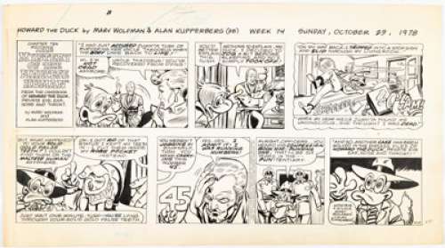 Kupperberg, Alan | Alan Kupperberg Howard the Duck Sunday Comic Strip Final Episode Original Art dated 10-29-78 (Marvel/Register & Tr... | Heritage