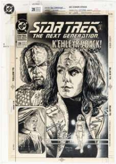Moore, Jerome | Jerome Moore and Tom McCraw Star Trek: The Next Generation #28 Worf and K’Ehleyr Cover Original Art (DC, 1992).... | Heritage