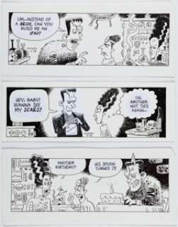 Scott Nickel - Eek! Daily Comic Strip Original Art Group of 3 (Andrews McMeel Syndicate, c. 2010s). (Total: 3 Original Art)