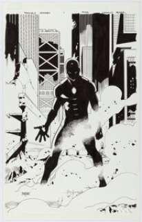Mahmud Asrar - Invincible Iron Man #1 Variant Cover Original Art (Marvel, 2015).