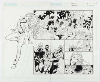Steve McNiven and Tom Simmons - Meridian #19 Double Page Spread 4-5 Original Art (CrossGen, 2002). (Total: 2 Original Art)