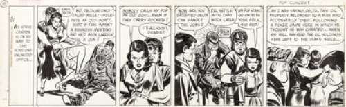 Milton Caniff Steve Canyon Daily Comic Strip Original Art dated 4-25-47 (Field Enterprises, 1947).