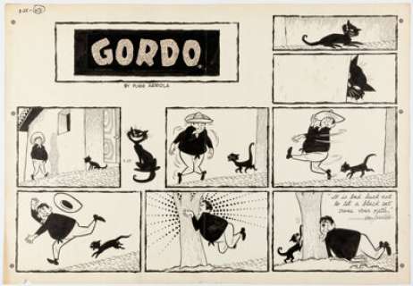 Gus Arriola Gordo Sunday Comic Strip Original Art dated 3-25-56 (United Feature Syndicate, 1956).