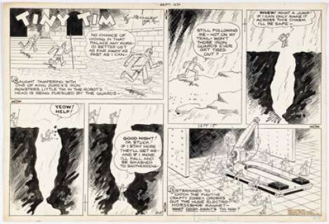Stanley Link Tiny Tim Sunday Comic Strip Original Art dated 9-15-35 (Chicago Tribune/N.Y. News Syndicate, 1935).