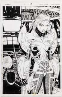 Scott Clark and Chris Carlson Allegra #1 Splash Page 14 Original Art (Image, 1996).