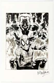 Mike Perkins - Spider-Man and Molten Man Illustration Original Art (undated).