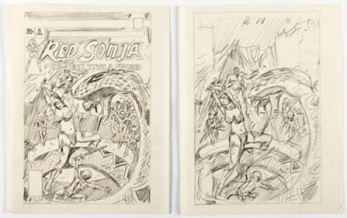 Frank Thorne Red Sonja Preliminary Original Art and Production Materials Group of 27 (Marvel, 1977-1978). (Total: 27 Original Art) | Heritage