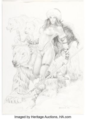 Daniel Pascarelli Wolfpack Vol. 1: A Gallery Girls Collection Pin-Up Illustration Original Art (SQP, 2001).